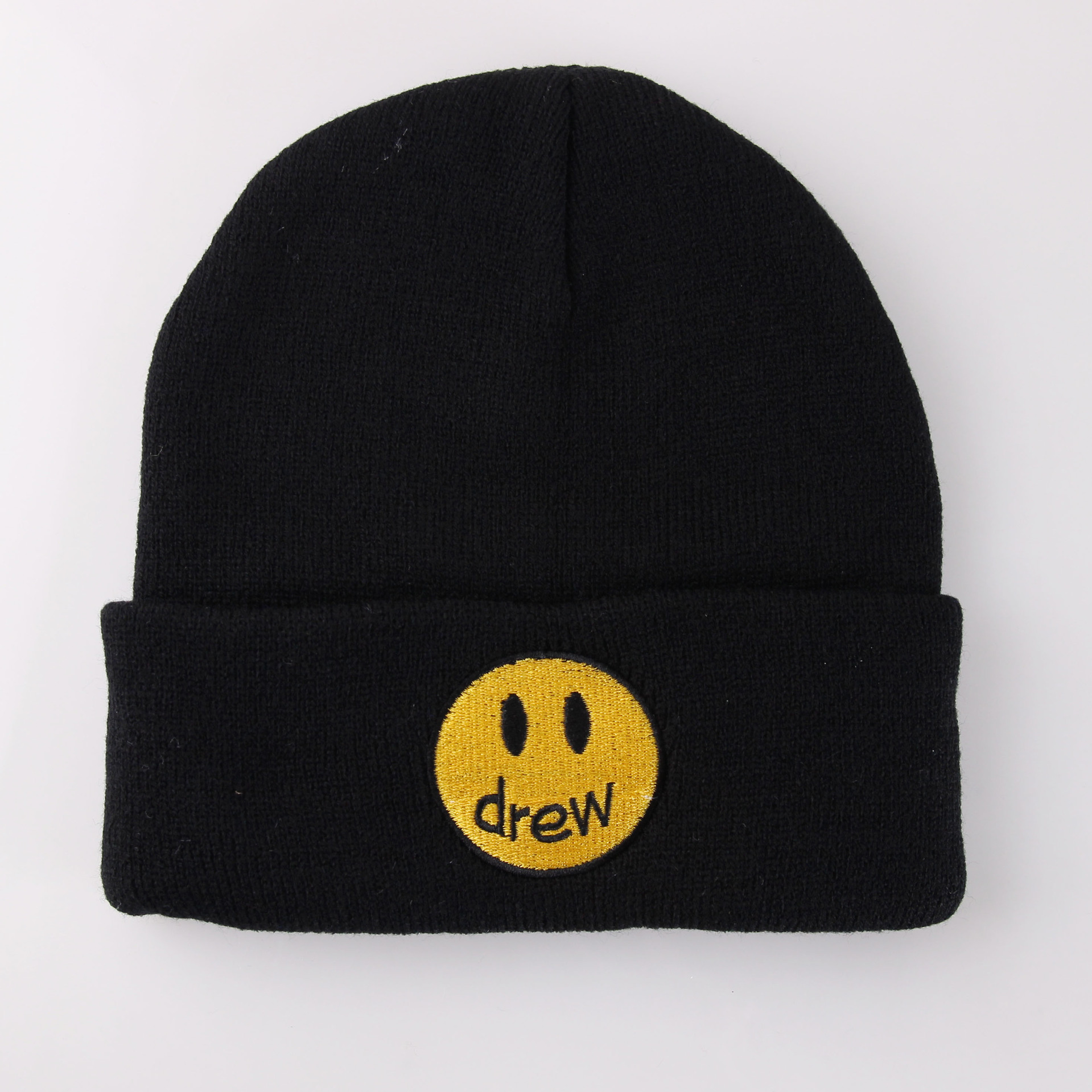 欧美明星比伯同款drew笑脸针织帽男女情侣嘻哈冷帽秋冬保暖毛线帽
