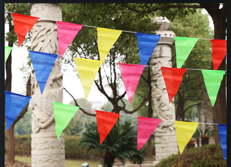 彩旗三角旗串旗小彩旗旗帜挂旗三角彩旗旗帜工地旗警示旗厂家批发