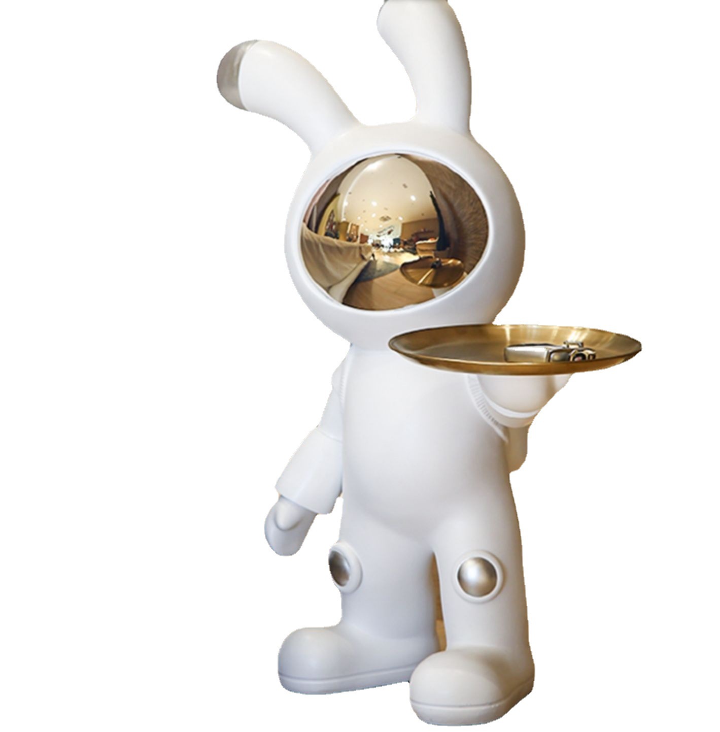 创意简约落地太空兔大摆件托盘收纳摆件装饰摆件