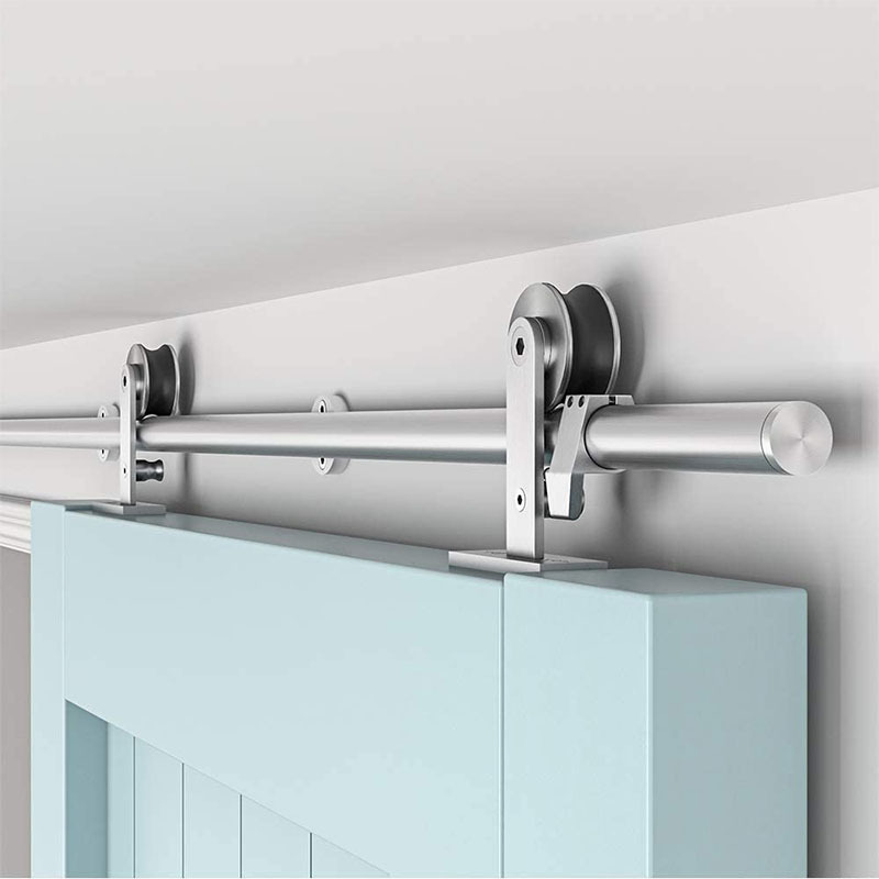 美式谷仓门吊轨移门轨道不锈钢拉丝厨房大门木门卧室轨道吊轮全套