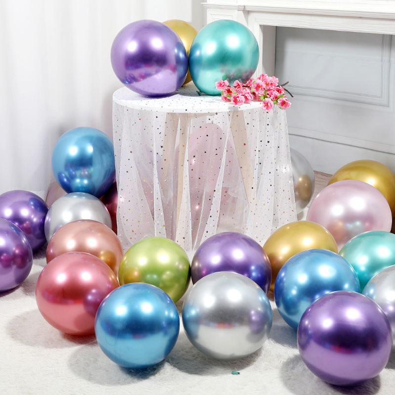 Qiao Bo Metal Balloon Wholesale 10-Inch 2.2G Decorative Balloon Holiday Wedding Party Layout Factory Balloon