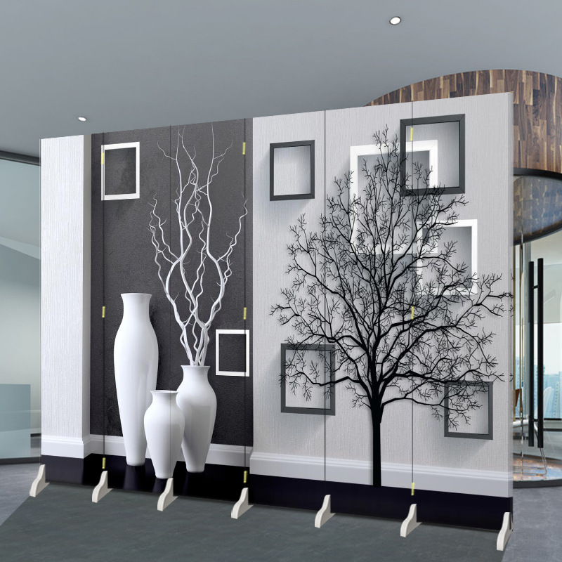 北欧网红隔断墙装饰折叠客厅简约现代卧室办公室双面移动玄关屏风