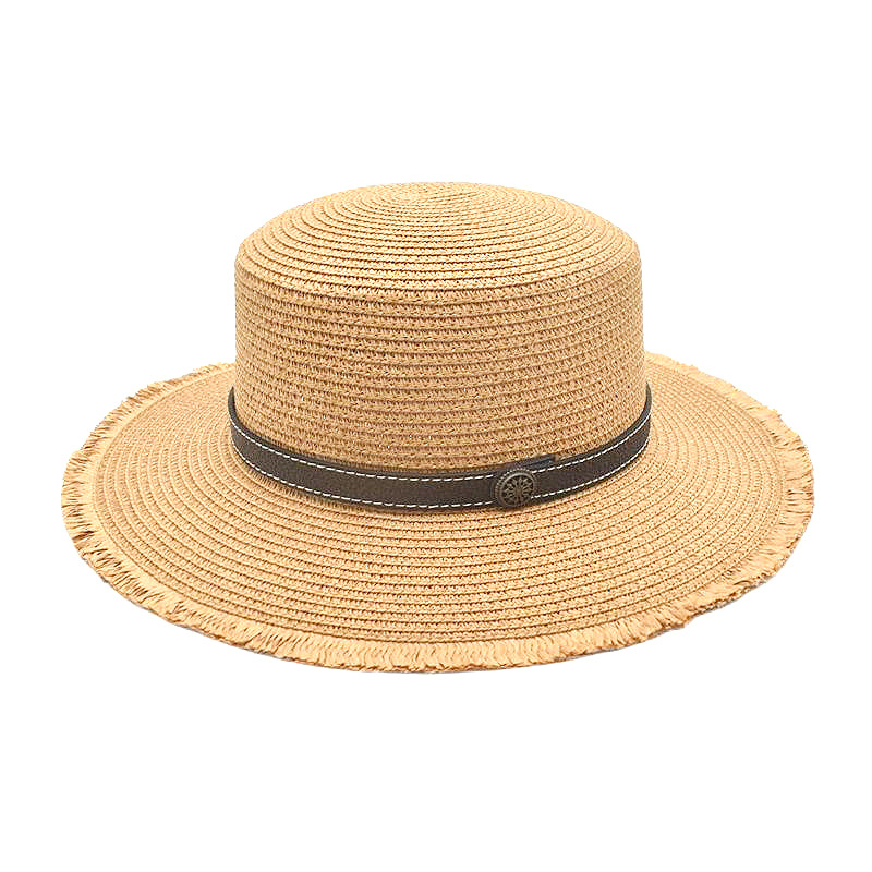 Spring and Summer New Men's Flat Straw Hat Panama Hat European and American Wide Brim Classic Women's Sunscreen Beach Sun Hat