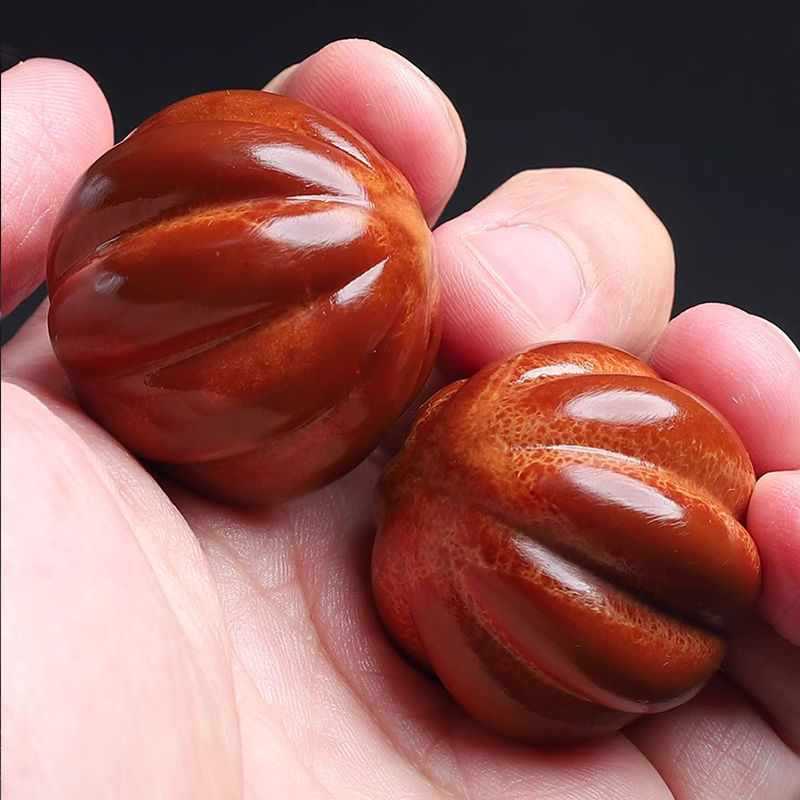 纯手工大师级巴西大橄榄核进口大料南瓜珠手球手把件盘完上色包浆