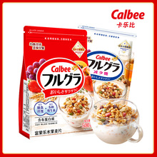 日本进口Calbee卡乐比富果乐水果减糖混合早餐即食燕麦片袋装500g
