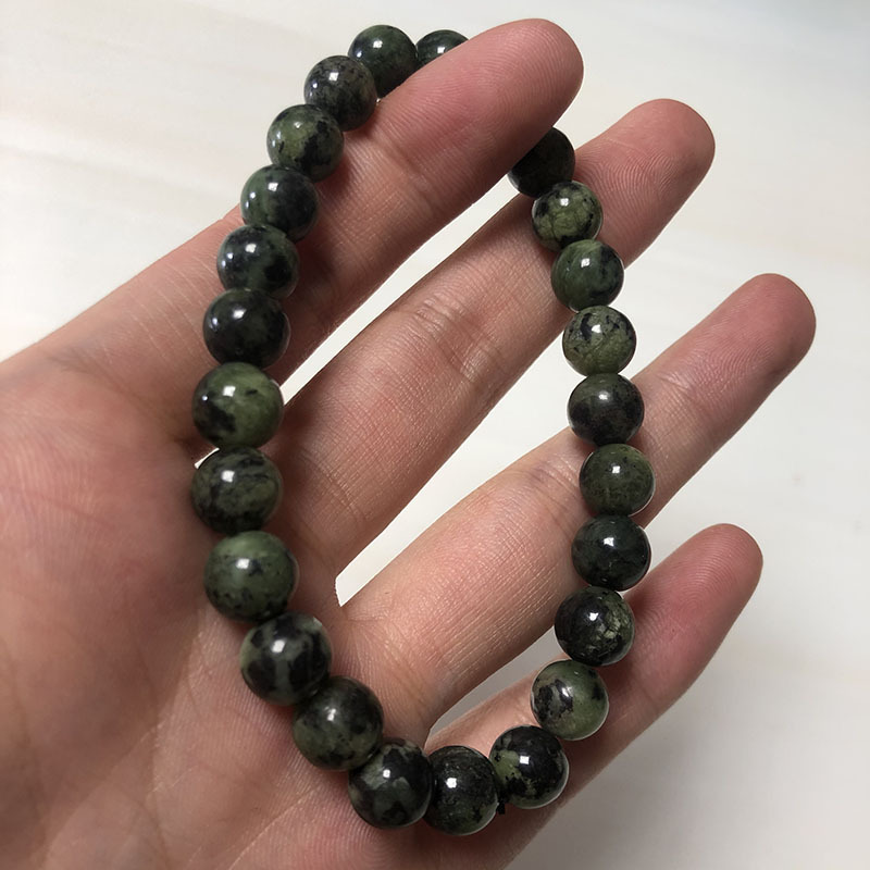 天然藏玉手链单圈药王石手串男女款西藏饰品黄绿陨石圆珠能量石