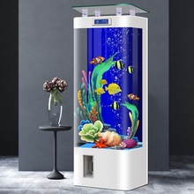 hfa2023新款智能方形鱼缸热弯一体成型客厅家用小型懒人免换水水