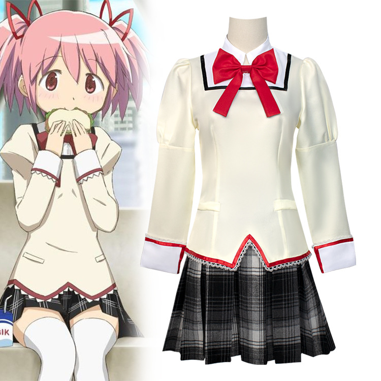 魔法少女校服cos 鹿目圆香cosplay角色扮演 立见泷原中学制服套装