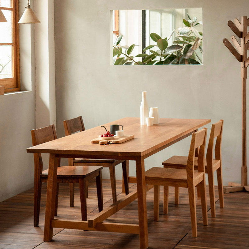 北欧实木樱桃木餐桌简约餐桌白蜡木大板桌书桌红橡木黑胡桃工作台