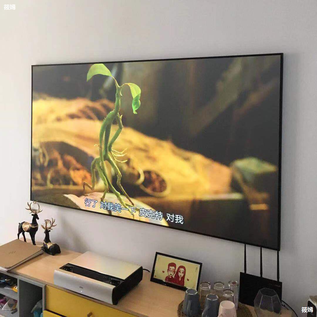 黑栅抗光幕布超短焦激光电视投影画框4k硬幕90/100寸菲涅尔硬屏幕