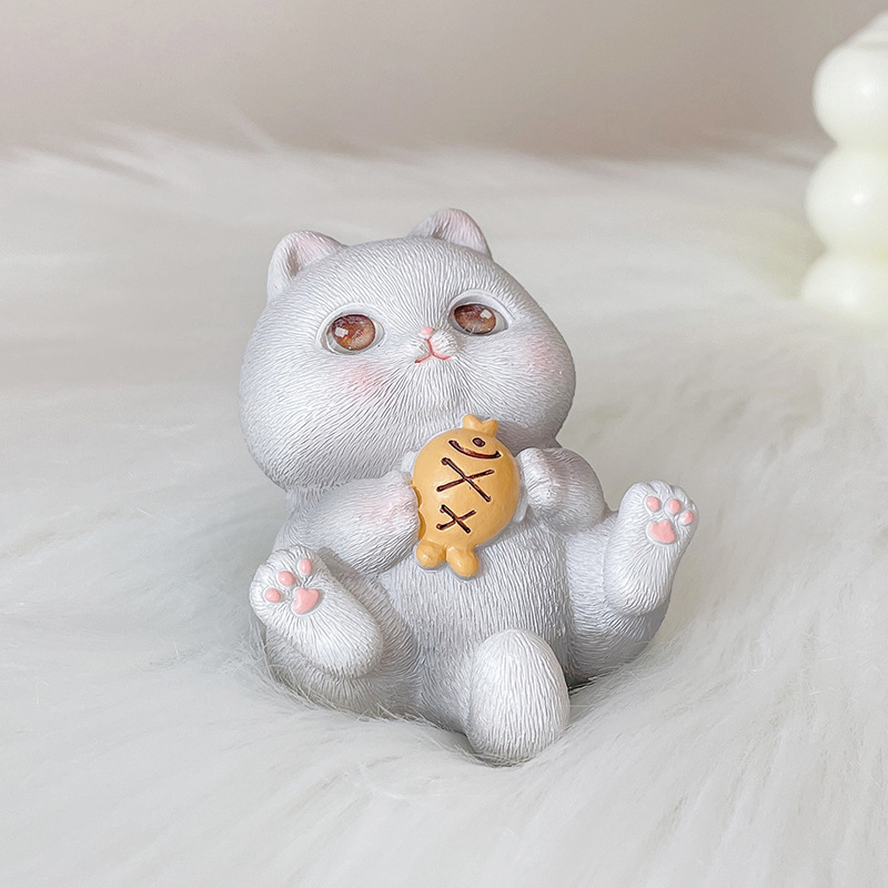 Office Small Ornaments Cute Lazy Cat Computer Desktop Furnishings Ornaments Teacher's Day Student Gift for School Opens