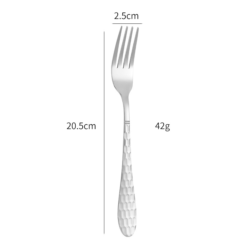 Water Cube Knife, Fork and Spoon Four-Piece Set Foreign Trade Hot Selling Stainless Steel Western Food Knife, Fork and Spoon Titanium Plated Magic Color Creative Knife, Fork and Spoon