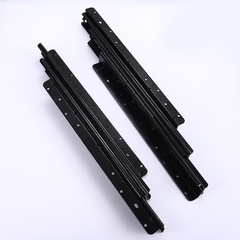 楼梯底柜滑轨 重型楼梯柜导轨 三节静音加厚重型轨道托底伸缩滑道