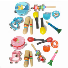 木制早教婴幼儿奥尔夫乐器玩具儿童乐器摇铃打击乐器组合套装批发