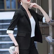 七分袖薄款小西装外套女2022春夏季新款时尚短款修身西服韩版休闲