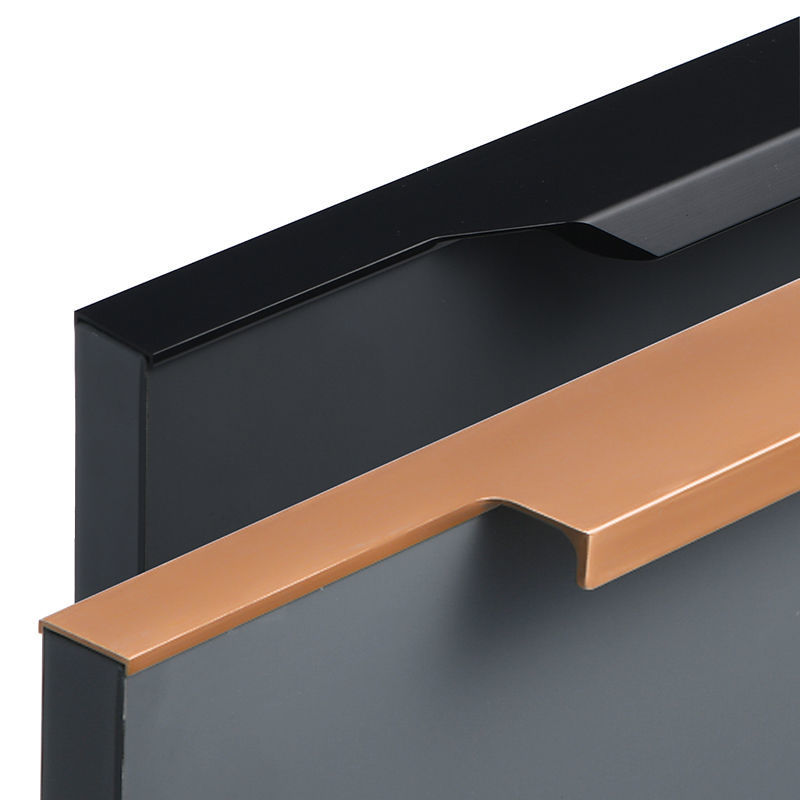 子母拉手开槽衣柜拇指款铝合金包边橱柜一门到顶简约轻奢全屋把手