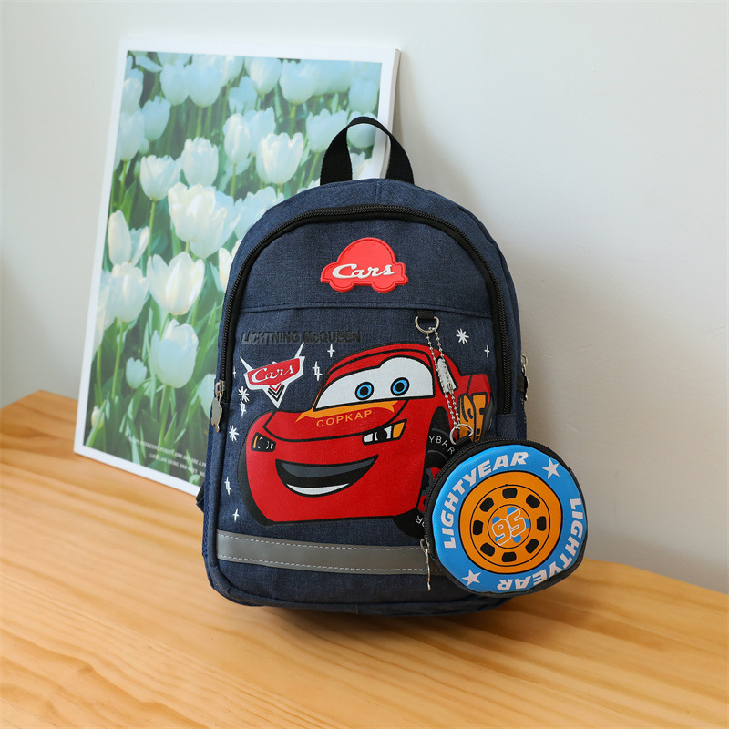 Children's Backpack 2023 New Kindergarten Cute Car Backpack Cartoon Cute Spider-Man Backpack Lightweight Backpack