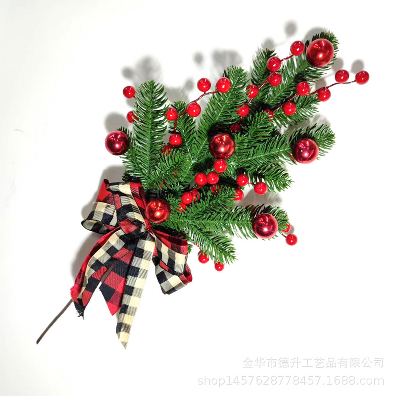 DSEN 2022 Christmas Decorations Chinese Hawthorn PE Pine Twig Cutting Bottle Flower Decoration Home Hanging Decoration