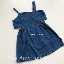 女童设计感牛仔吊带裙2023夏季新款韩版中小童宝宝时髦薄款连衣裙