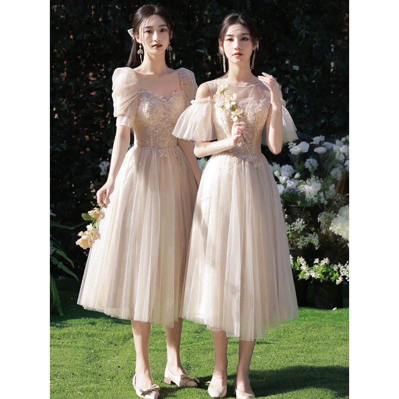 伴娘服新款夏季小个子婚礼姐妹团毕业礼裙女日常可穿一件批发