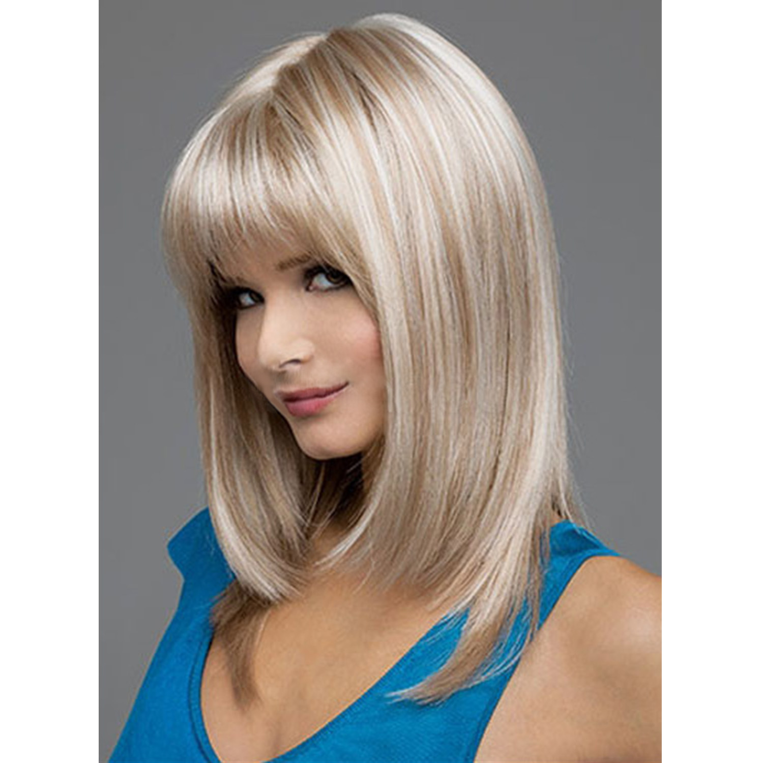 欧美假发 速卖通爆款女士时尚直发头套中长款 现货厂家直销