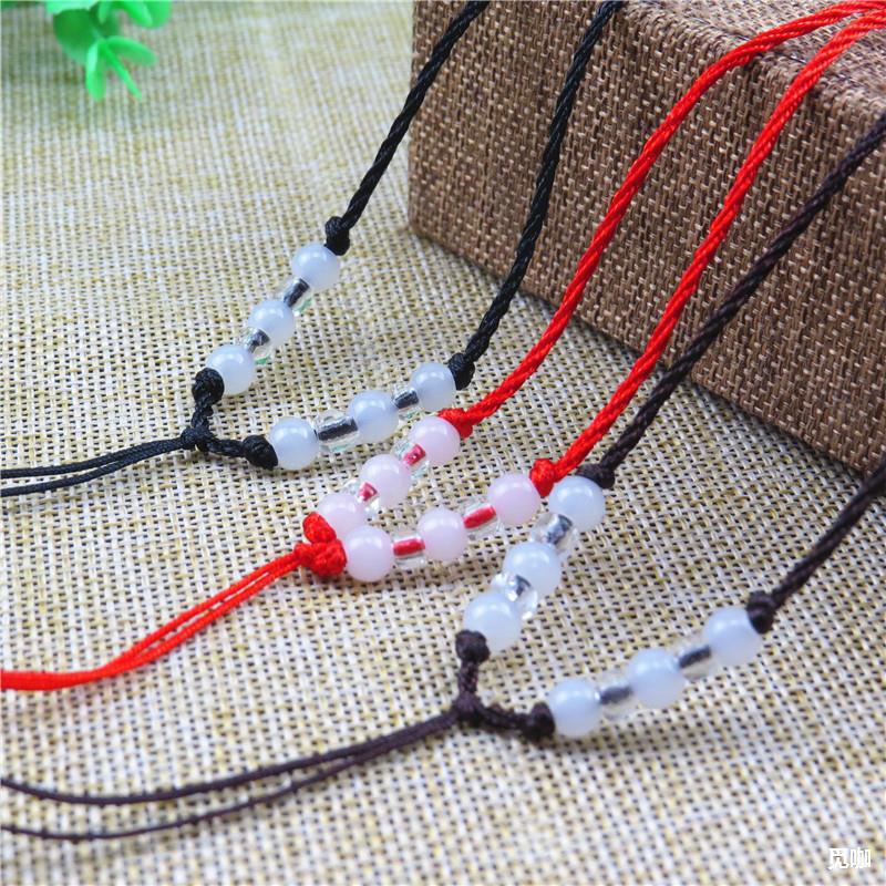 批发红色新8珠项链绳手工编织项链挂绳本命年吊坠挂绳编织绳三色