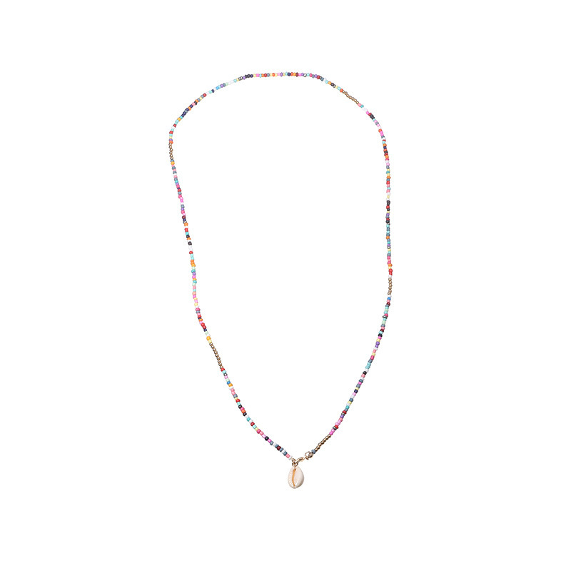 Cross-Border European and American Ornament Wholesale Bohemian Style Color Bead Necklace Colorful Shell Necklace