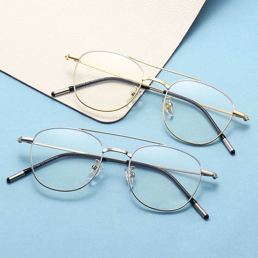 wl1109新款复古大框小红书镜女文艺青年金属平光眼镜框男