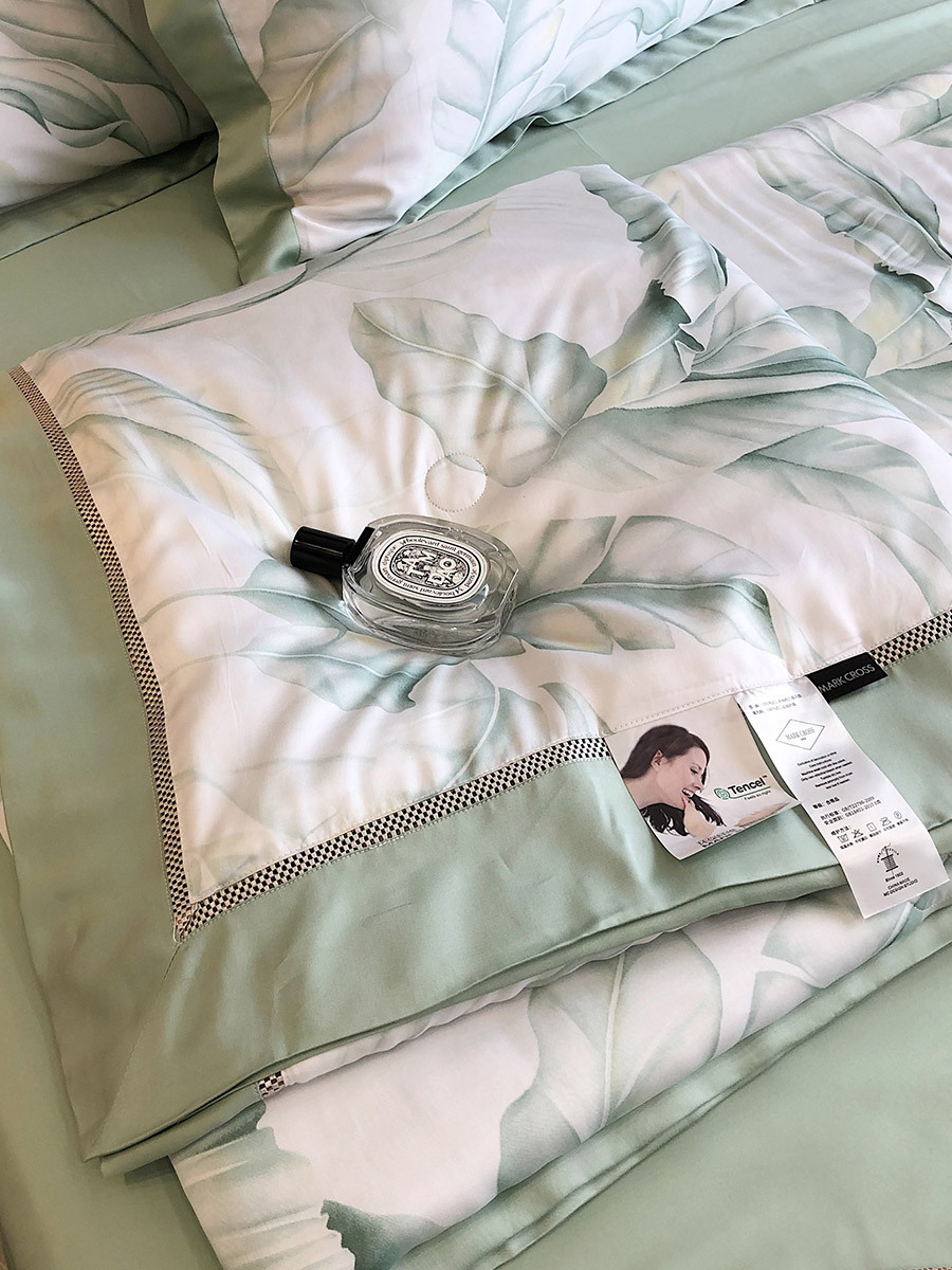 美式印花60支兰精天丝夏凉被空调被春夏凉爽可机洗镂空花边薄被子