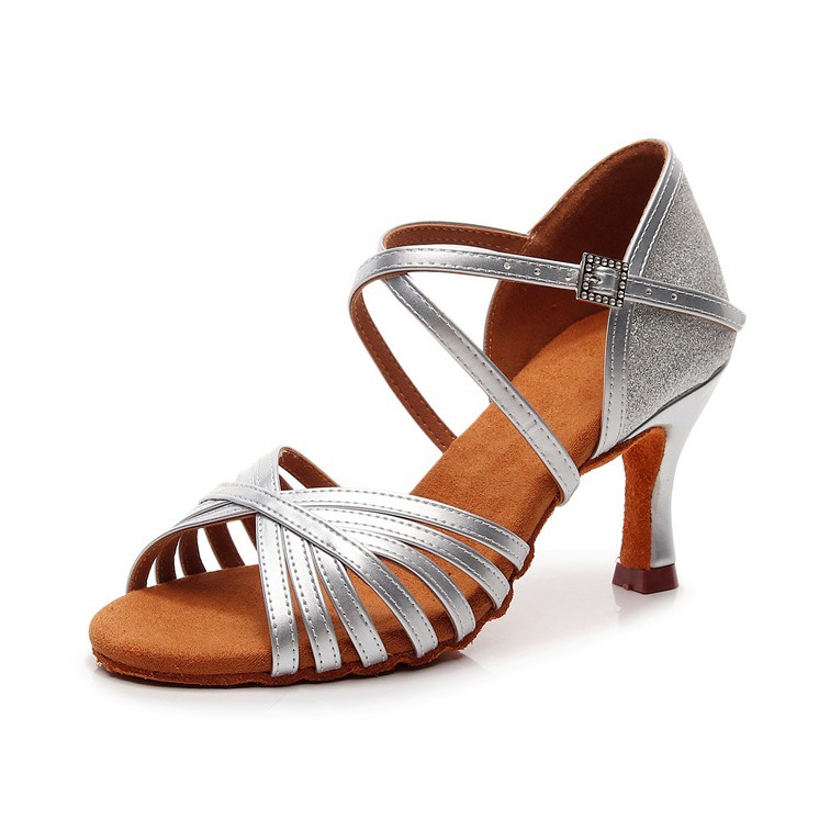 拉丁舞鞋成人女士专业软底高跟跳舞鞋女童女孩拉丁舞蹈鞋焦点伦巴