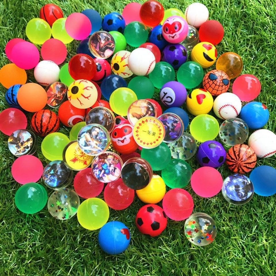 32号混装跳跳球高弹力扭蛋球实心环保橡胶弹力球儿童玩具弹跳球