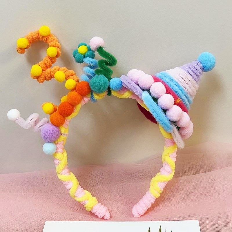 Internet Celebrity Funny Photography Props Twisted Stick Headband Birthday Party Spring Headband Children Color Cute Headband