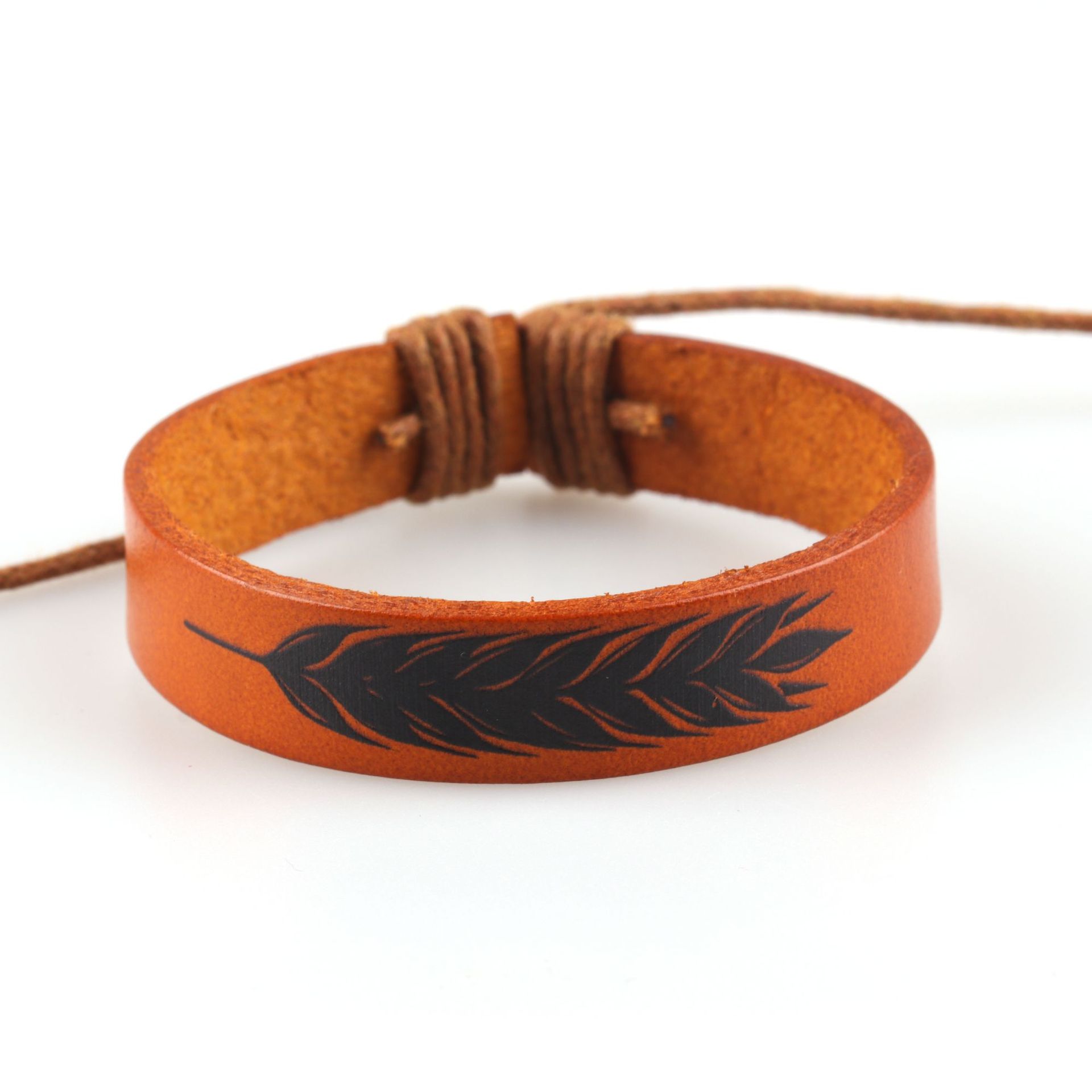 欧美时尚牛皮手链麦穗打结简约大方diy流行首饰批发厂家直销