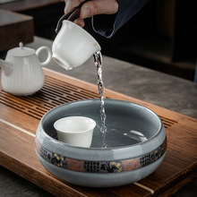 陶瓷茶洗家用功夫茶水洗杯洗茶杯收纳碗大容量茶道配件水盂多肉盆