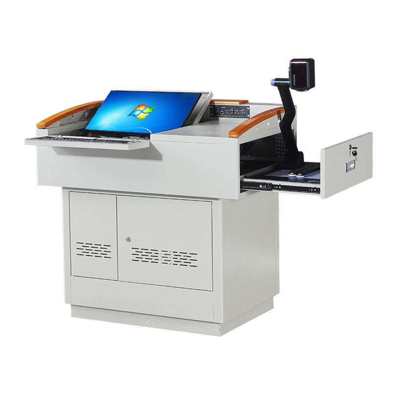 厂家定制钢制多媒体教学讲台 学校教师讲台教学设备 班班通讲台