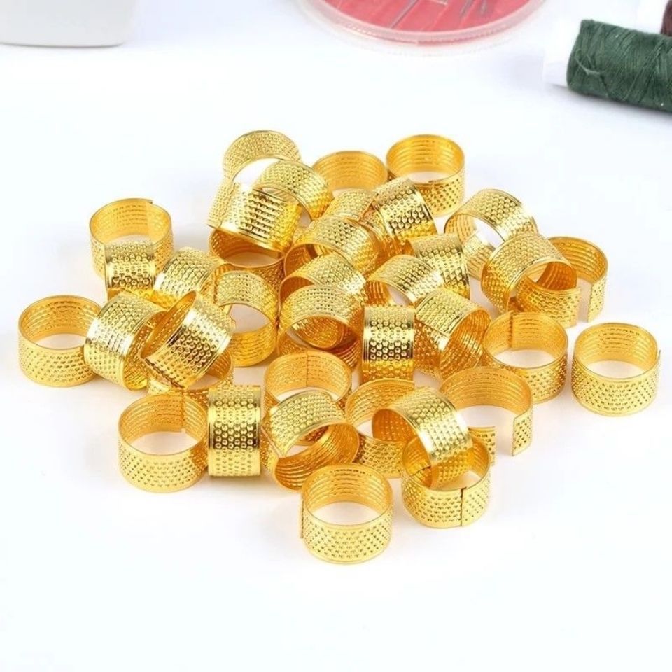 金属黄顶针家用结婚顶针箍缝纫抵戒指环套压针器缝纫工具顶针