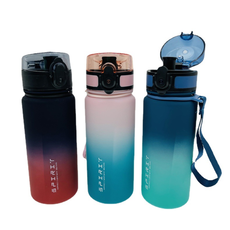 Korean Sports Large Capacity with Tea Infuser Frosted Plastic Cup Male and Female Students Scale Couple Portable Portable Water Cup