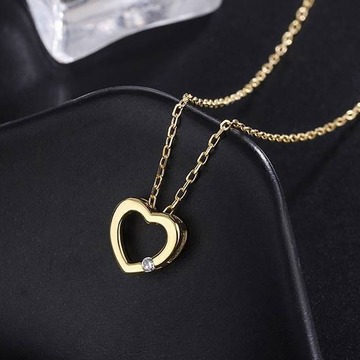 爱心项链s925纯银轻奢脖颈链心形镶钻 跨境热销女项链情人节礼物