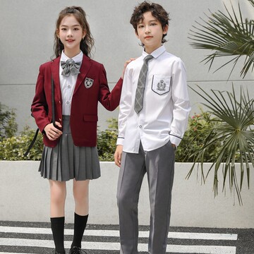 儿童表演服春秋校服班服中小学生演出服英伦学院风礼服西服套装