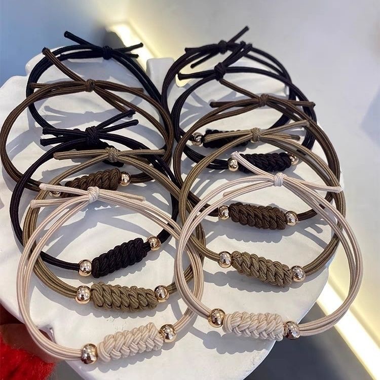 韩版编织发圈头绳女生橡皮筋女扎头绑头发马尾创意简约头饰发绳