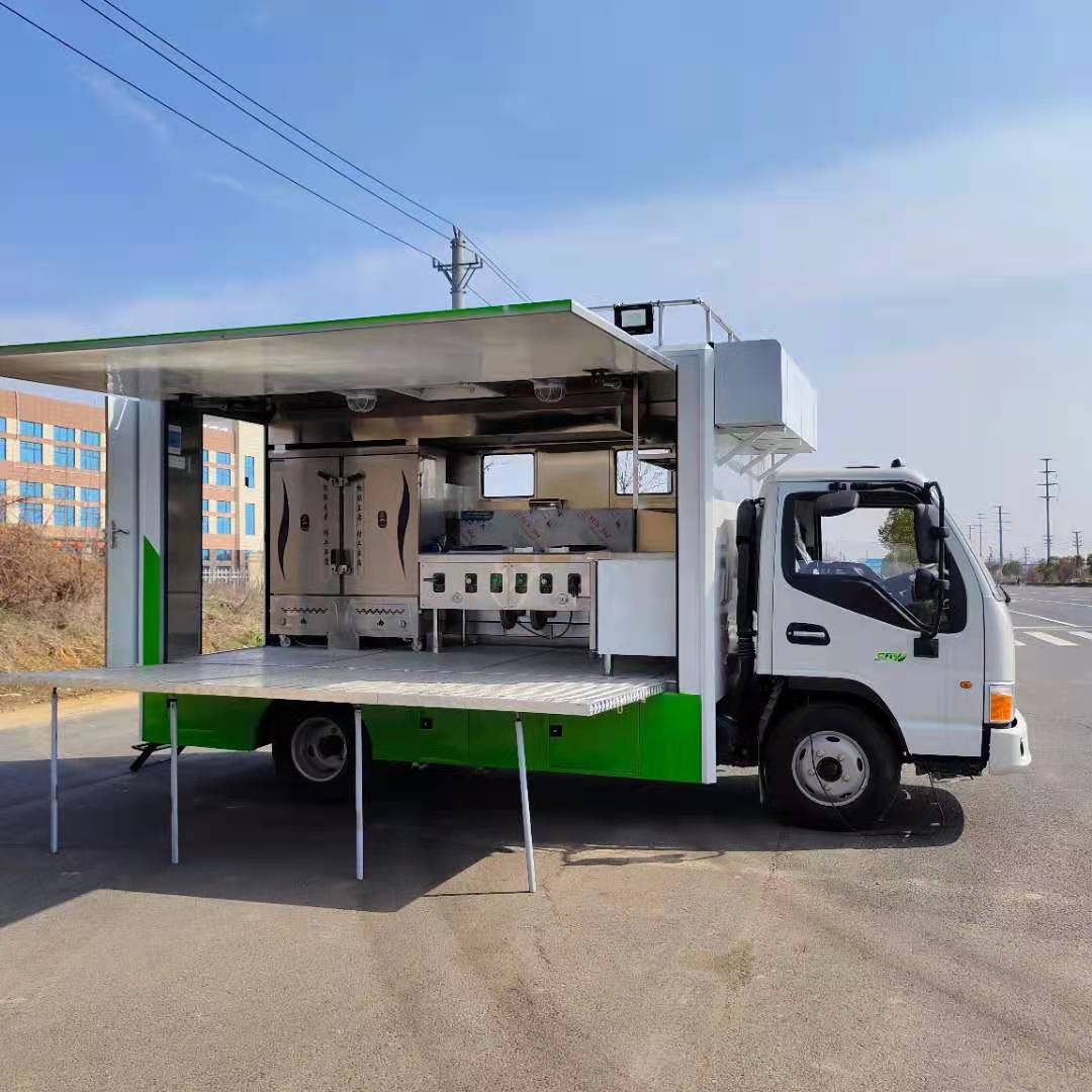厂家定制流动早餐快餐车 中型厢式货车改装的流动餐饮车