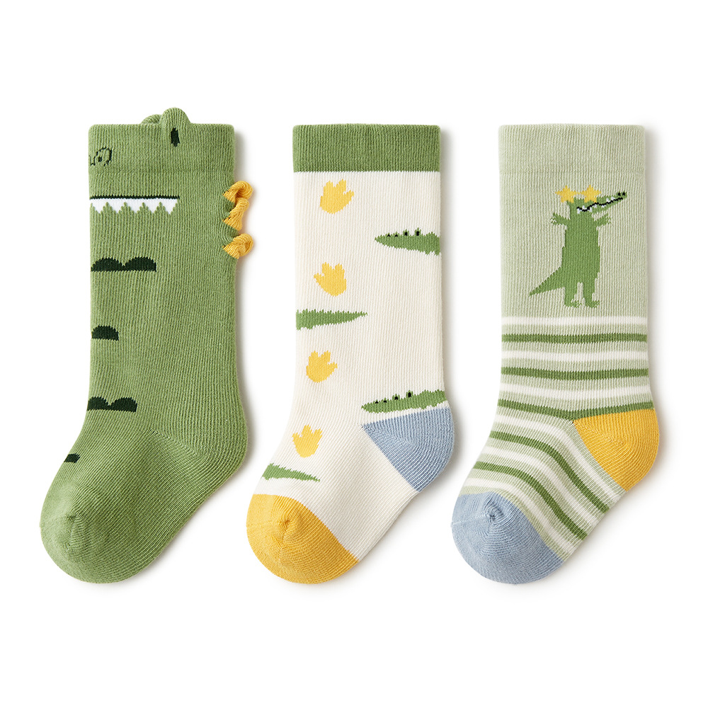 Baby & Kids Socks, 2023 Autumn Children's Cotton Long Socks, 3 Pack/Box - Cute Cartoon