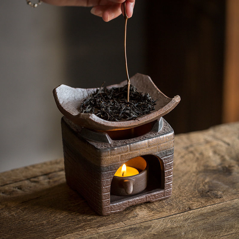 一件代发陶瓷焙茶炉 家用粗陶茶叶提香器 烘焙炉烤茶炉醒茶器点蜡