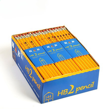 144支黄杆铅笔2B带橡皮学生文具儿童书写工具初学者用笔开学必备