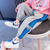 girl trousers spring clothes children side colour Webbing Sports pants Autumn baby Korean Edition Ankle banded pants Korean Edition trousers