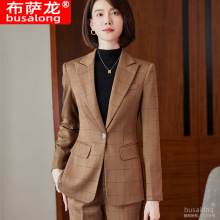 2023新款布萨龙女长袖职业西服西裤正式套装面试销售工作服 8029