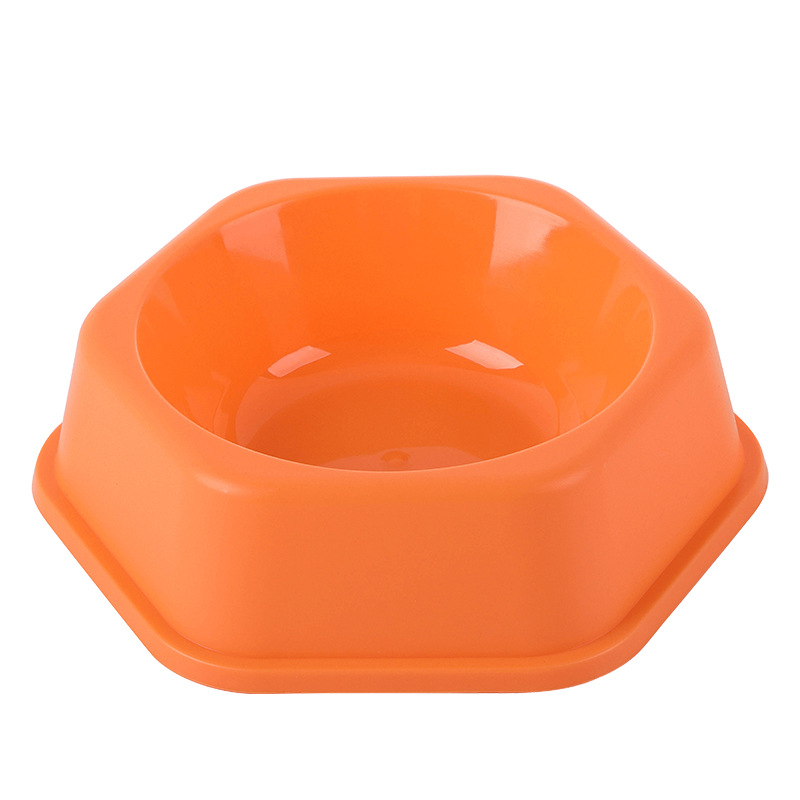 Pet Bowl Dog Bowl Easy to Clean Pet Supplies Large, Medium and Small Dog Tableware Color Pp Hexagonal Dog Bowl Single Bowl