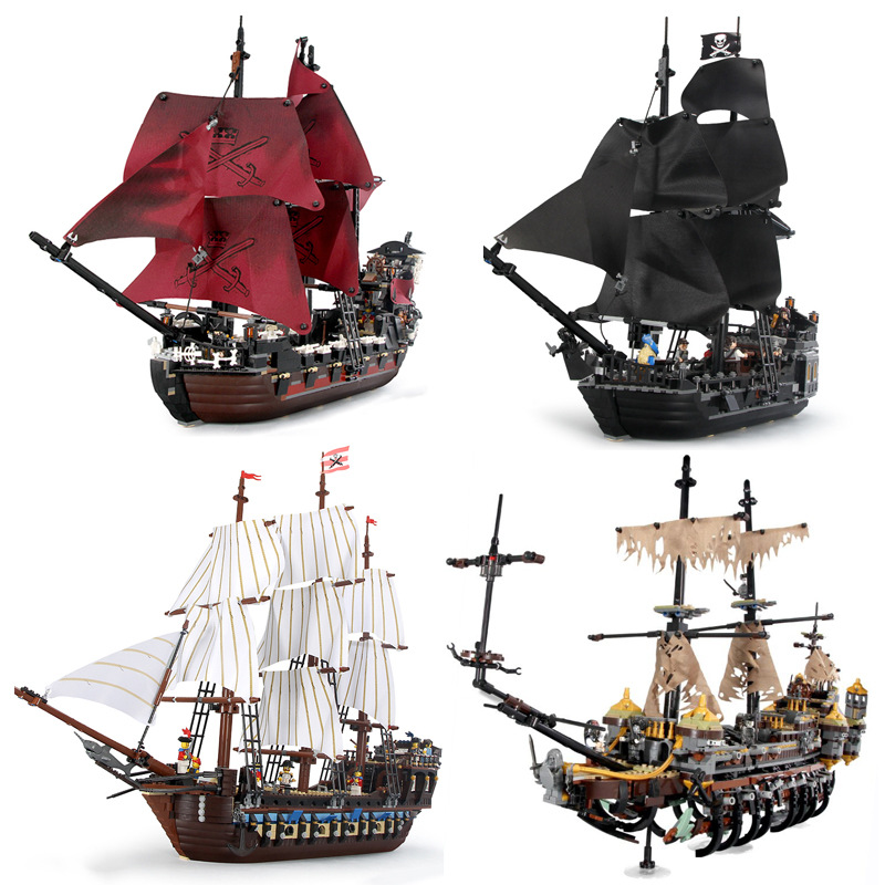 黑珍珠号积木加勒比海盗船模型帆船男孩拼装玩具儿童礼物-阿里巴巴