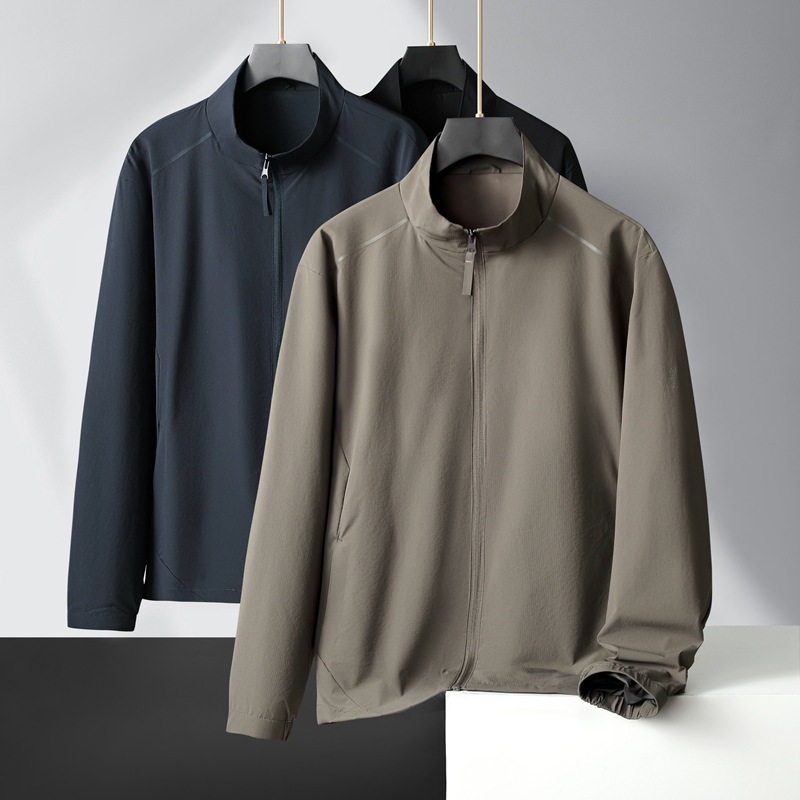 胖佬秋季新款男士青年宽松加肥加大码立领工装夹克时尚休闲外套
