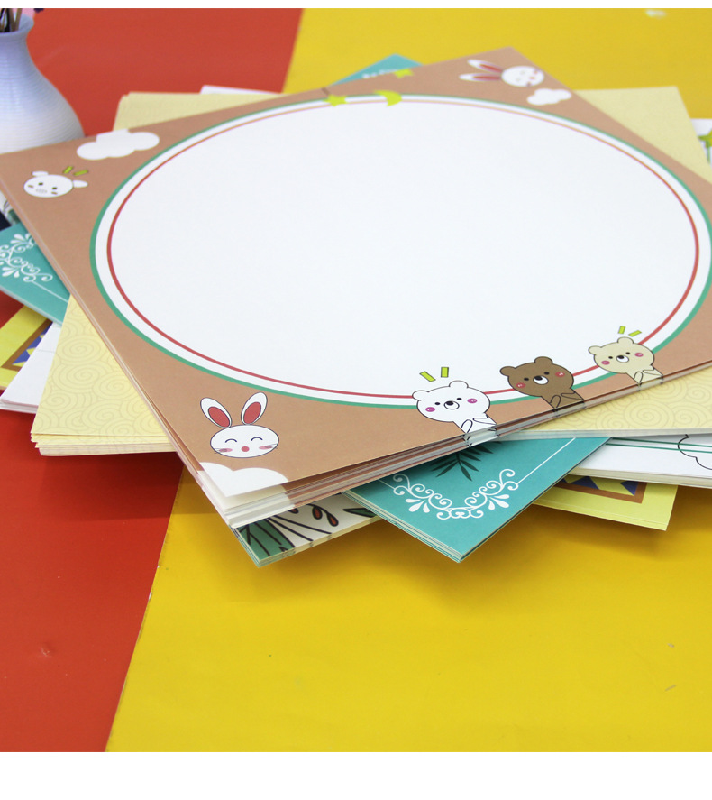 厂家方形花色边框美术画画卡纸边框卡纸彩色厚卡纸裱边框花边卡纸